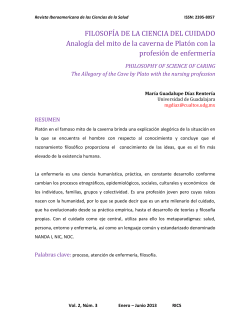 FILOSOF&Iacute;A DE LA CIENCIA DEL CUIDADO Analog&iacute;a del mito de la
