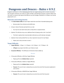 Dungeons and Deuces &ndash; Rules v 0.9.2