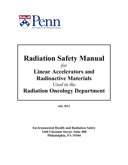 Radiation Safety Manual - EHRS@UPenn