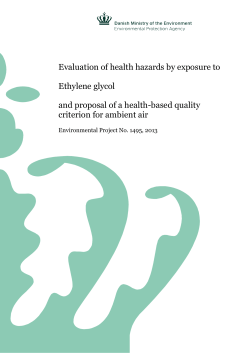 Evaluation of health hazards by exposure to Ethylene glycol and