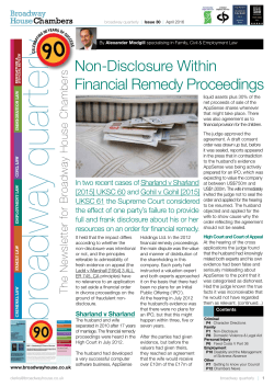 Non-Disclosure Within Financial Remedy Proceedings