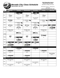 Nevada City Schedule