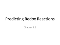 9.3 Predicting Redox Reactions