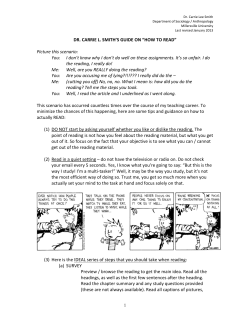 1 DR. CARRIE L. SMITH`S GUIDE ON &ldquo;HOW TO READ&rdquo; Picture this