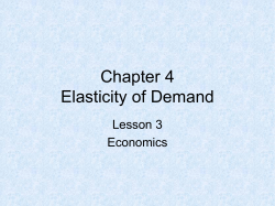 Lesson 3 Elasticity of Demand