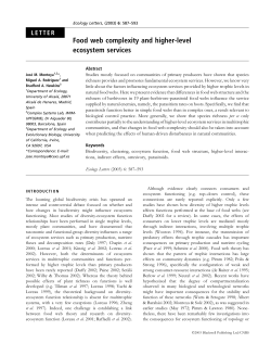 Food web complexity and higher