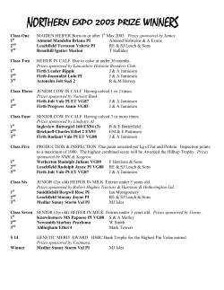 prize winners list - Northern Dairy Expo