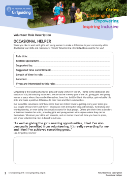 Unit Occasional Helper role description.