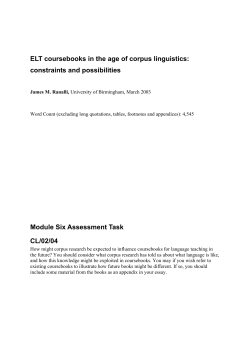 ELT coursebooks in the age of corpus linguistics