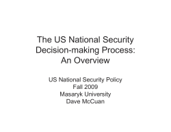 The US National Security Decision-making Process: An