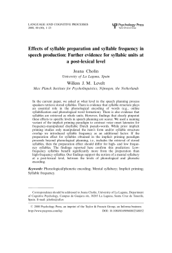 Effects of syllable preparation and syllable frequency in