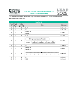 LEAP 2025 Grade 8 Spanish Math Practice Test Answer Key