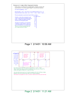 Graphs of Other Trigonometric Functions
