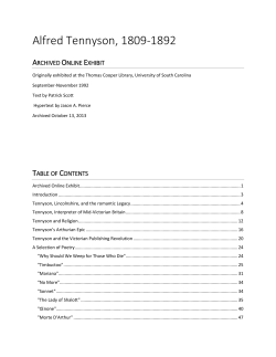 Alfred Tennyson, 1809-1892 - Thomas Cooper Library
