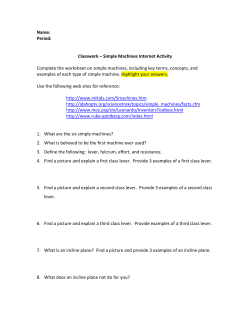 Classwork &ndash; Simple Machines Internet Activity