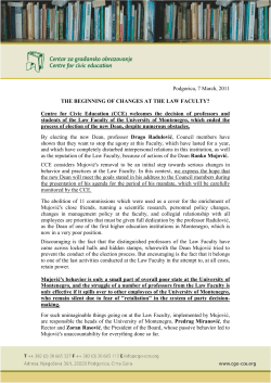 The beginning of changes at the Law faculty?
