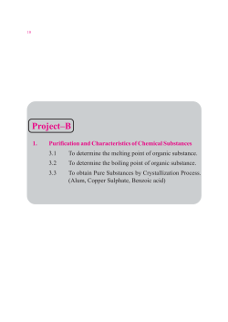 Project&ndash;B 1. Purification and Characteristics of Chemical Substances