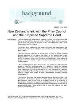 New Zealand`s link with the Privy Council and the