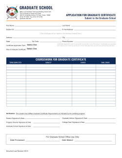 Application for Graduate Certificate
