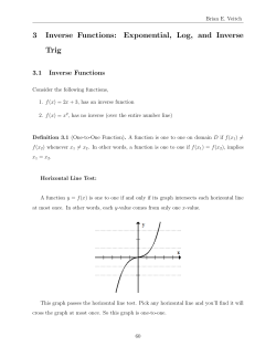 3 Inverse Functions: Exponential, Log, and