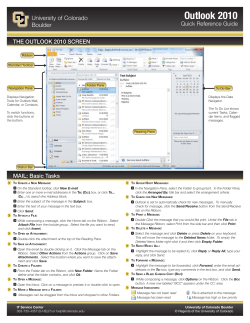 THE OUTLOOK 2010 SCREEN - Office of Information Technology
