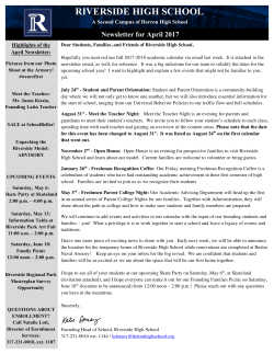 Newsletter - Riverside High School