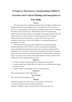 As Smart as Tom Sawyer: Incorporating Children`s Literature into