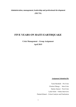 FIVE YEARS ON HAITI EARTHQUAKE