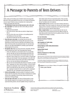 A Message to Parents of Teen Drivers