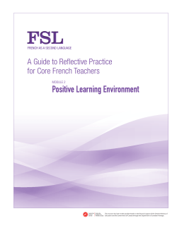 A Guide to Reflective Practice for French Core Teacher Positive