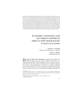 ECONOMIC CONDITIONS AND INCUMBENT SUPPORT IN