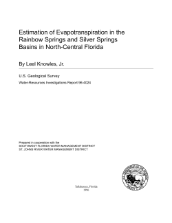 Estimation of Evapotranspiration in the Rainbow