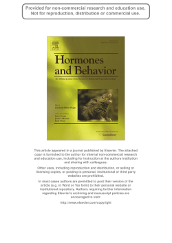 Hormones and Behavior 59:90-97