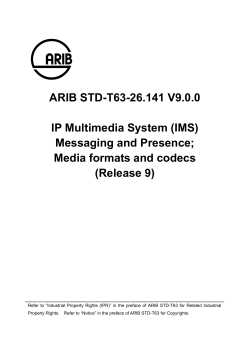 ARIB STD-T63-26.141 V9.0.0 IP Multimedia System (IMS