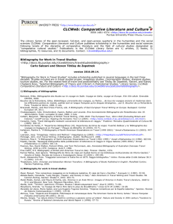 Bibliography for Work in Travel Studies - Purdue e-Pubs