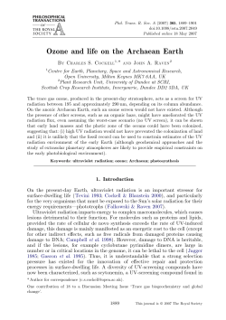 Ozone and life on the Archaean Earth