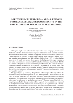 agritourism in peri-urban areas: lessons from a vegetable tourism