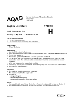 GCSE English Literature Question paper Unit 02