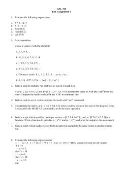 APL 705 Lab Assignment 1 1. Evaluate the following expressions a