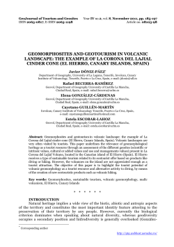 GEOMORPHOSITES AND GEOTOURISM IN VOLCANIC
