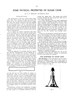 some physical properties of sugar cane.