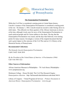 Lincoln`s issuance of the Emancipation Proclamation