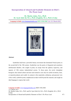 Incorporation of Absurd and Symbolic Elements in Eliot`s The Waste
