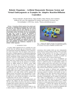 Robotic Organisms - Artificial Homeostatic