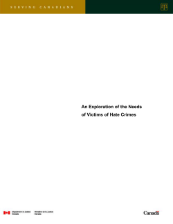 An Exploration of the Needs of Victims of Hate Crimes