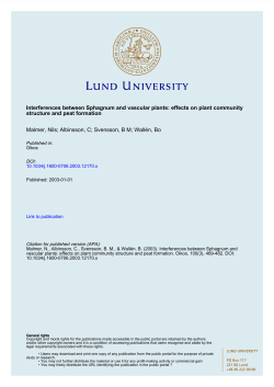 Interferences between Sphagnum and vascular plants: effects on