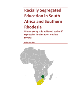 Racially Segregated Education in South Africa and Southern