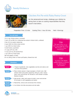 Chicken Pot Pie with Flaky Pastry Crust Family Kitchen.ca TIP: TIP: