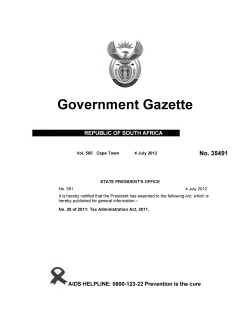 Tax Administration Act 28 of 2011