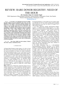 review: rare donor registry: need of the hour